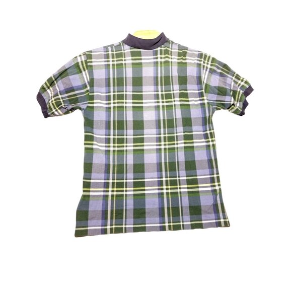 Brooks Brother Golden Fleece Men's Polo Shirt Size Large Green Plaid Short Sleev - Picture 6 of 6